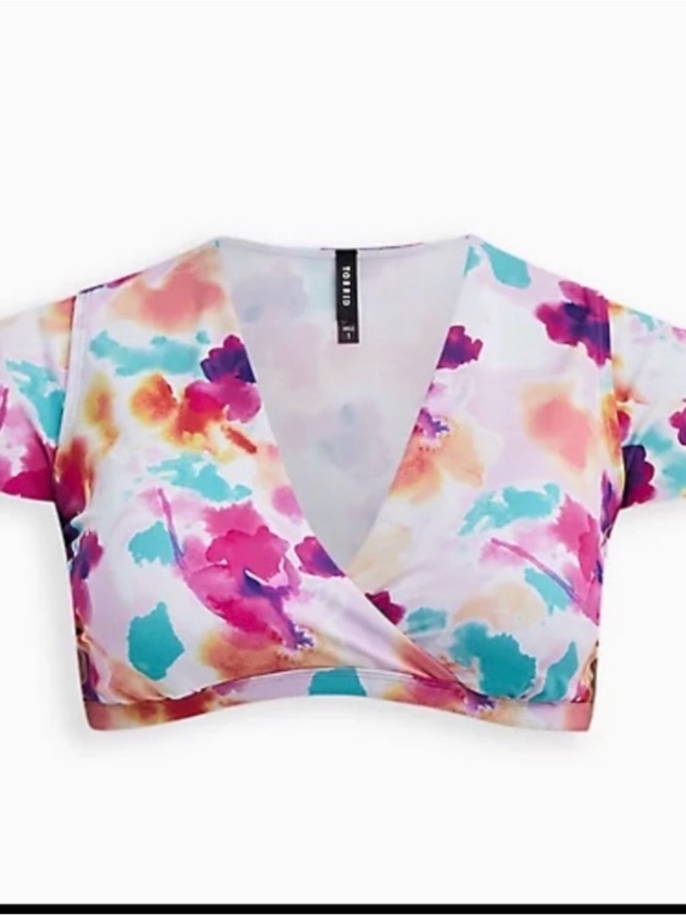 torrid size 2 Multicolor Watercolor Floral Wrap Bikini Top